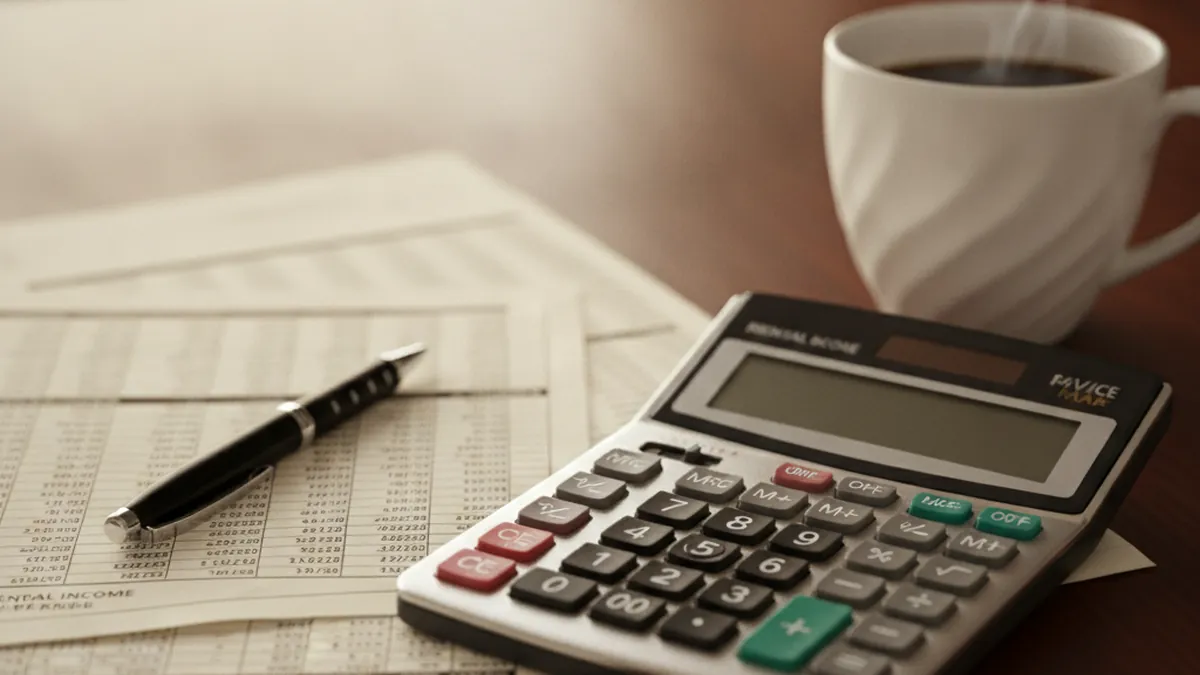 Financial calculator and income documents for calculating the cap rate of an income property on the North Shore