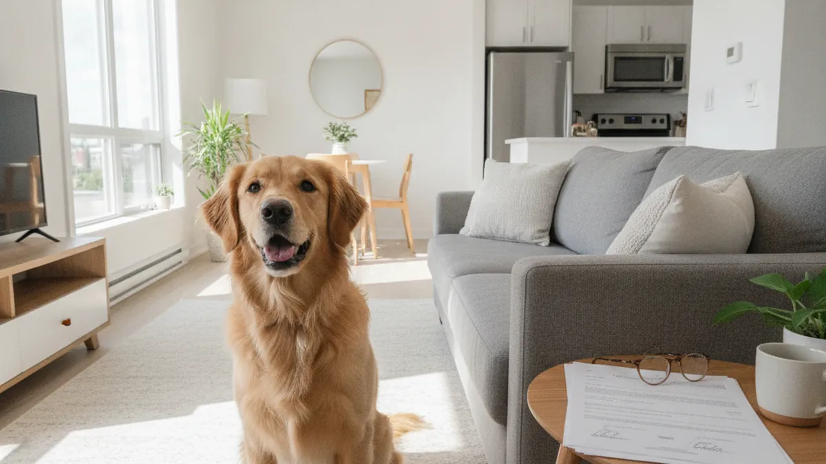 Chien dans un logement loué et bail illustrant la clause d'animaux interdits au Québec