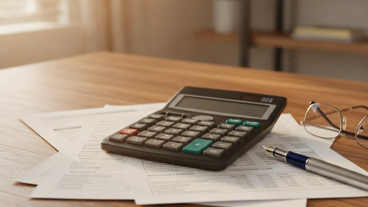 Calculator and income statements on a desk for comparing net proceeds of a direct offer on an income property