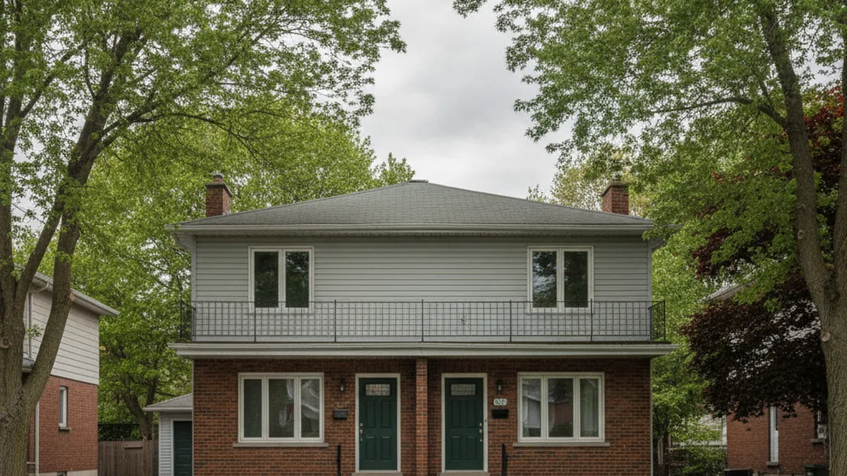 Two comparable duplexes on the North Shore of Quebec in Blainville or Rosemère illustrating a value gap related to the lease file