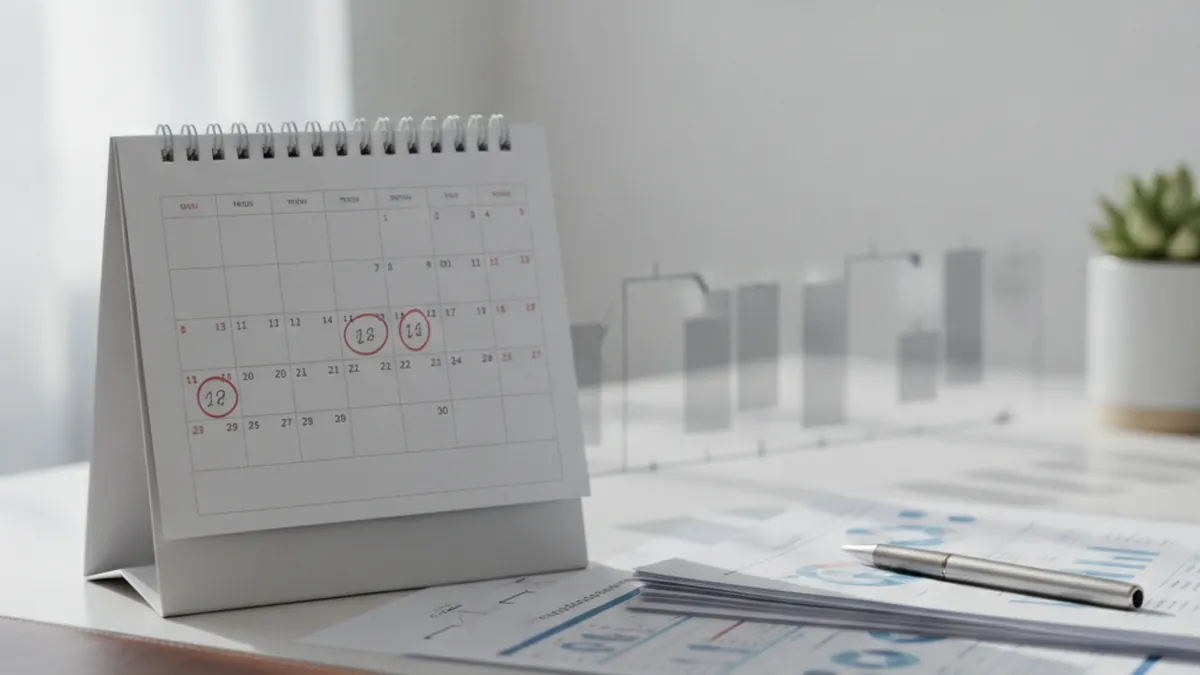Calendrier et documents sur un bureau illustrant les étapes et délais d'une procédure d'expulsion au Québec