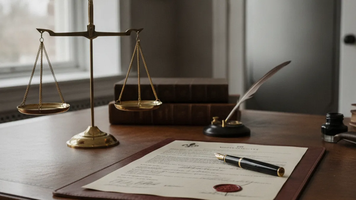 Notary office with real estate transfer deed for a land transfer tax exemption in Quebec