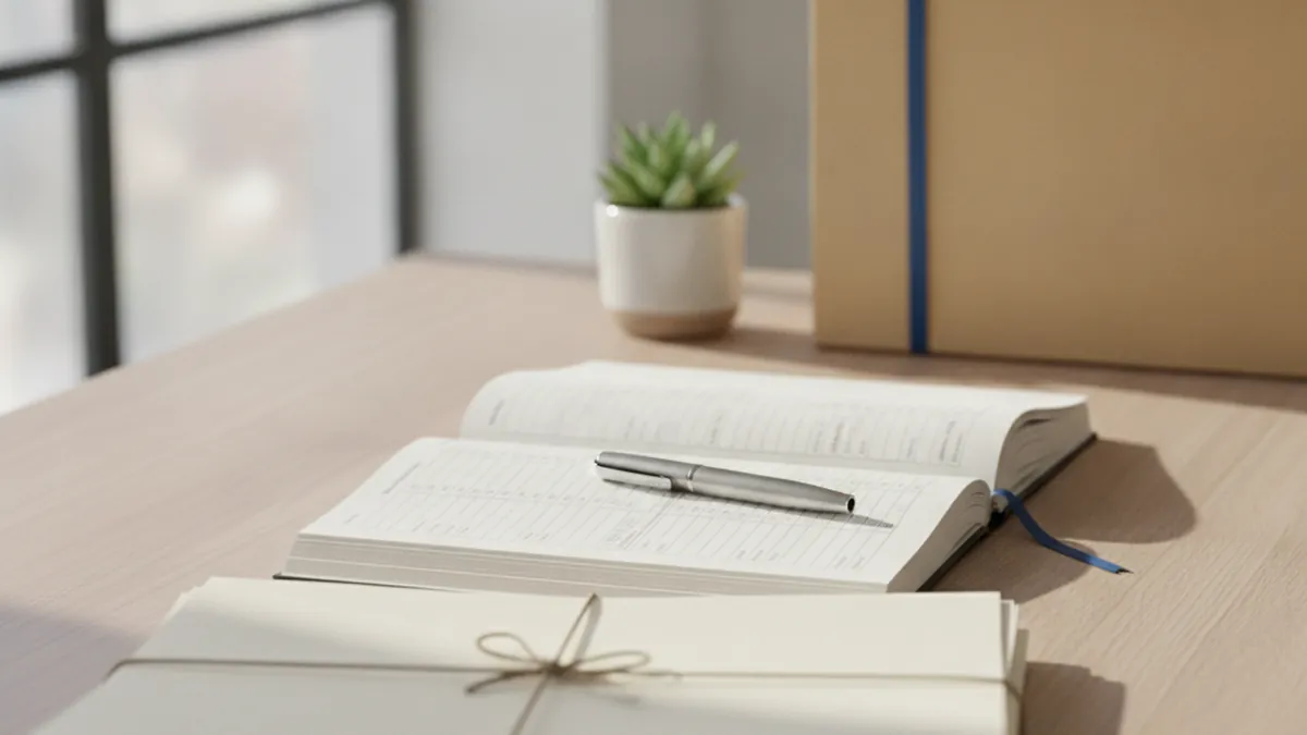 Lease file and leases for a plex examined on a desk to evaluate the value of an income property on the North Shore