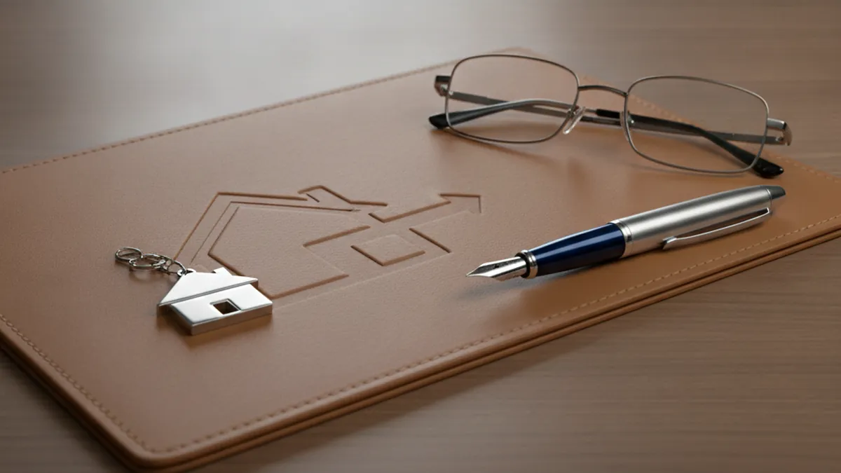 Mortgage application documents for an income property with a financing refused notice on a bank desk