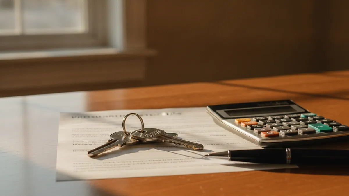 Keys and transfer duty document illustrating the welcome tax on an income property in Saint-Eustache