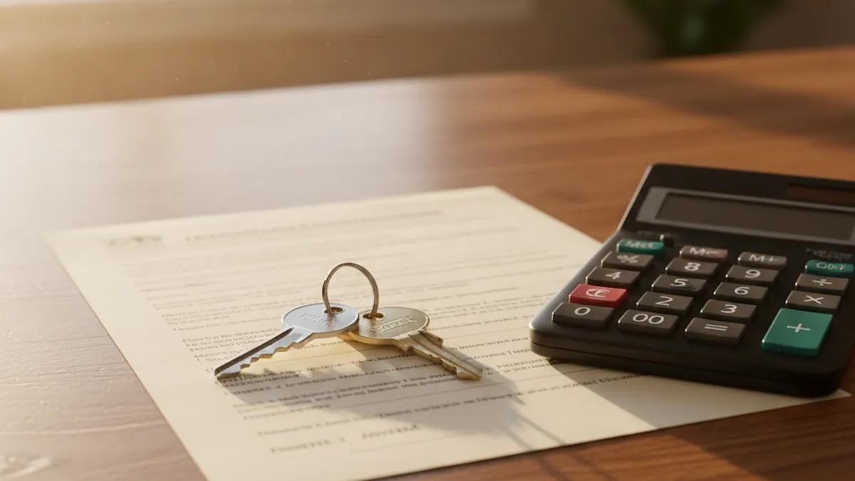Keys and transfer duty document illustrating the welcome tax on an income property in Terrebonne, Québec