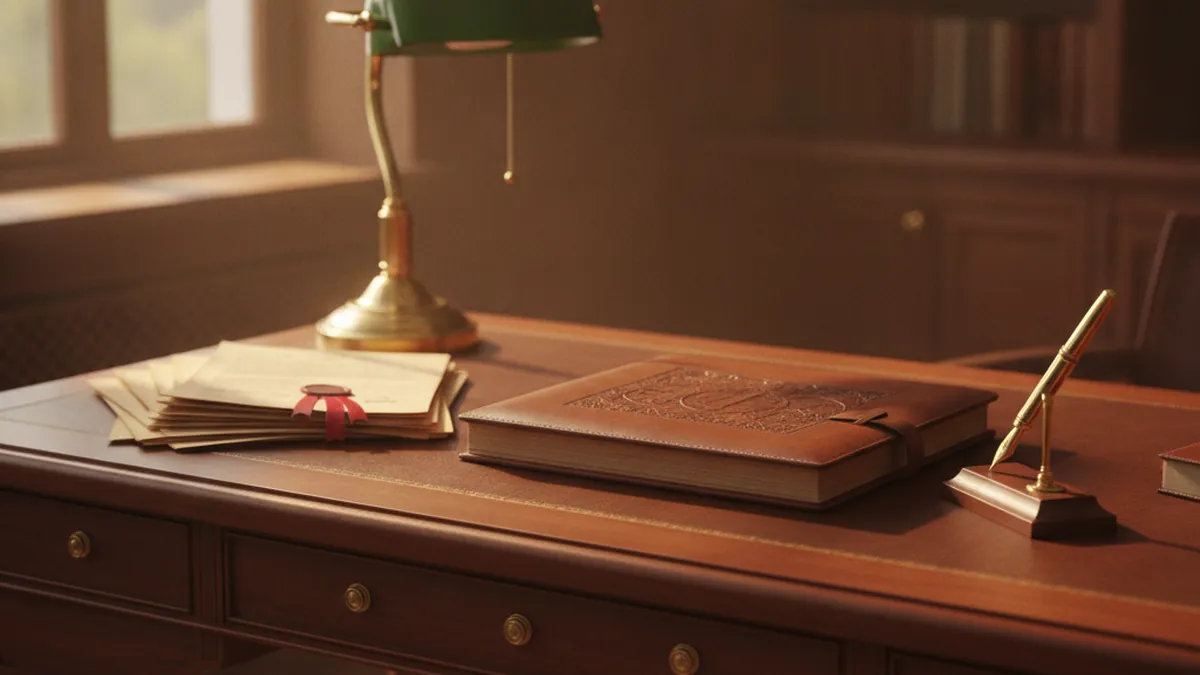Notary's office with will and estate documents for settling an income property estate in Quebec