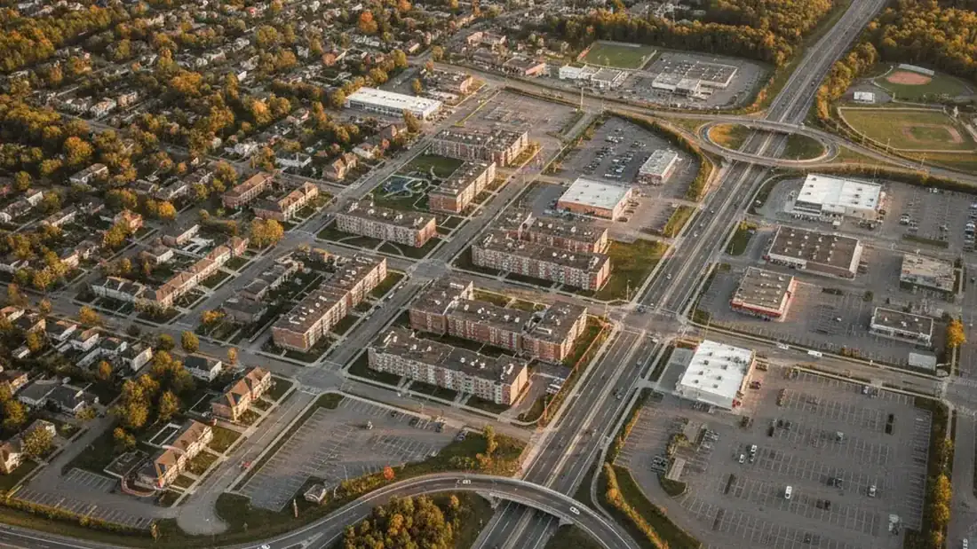 Residential and commercial neighbourhood of Boisbriand illustrating a stable rental market on the North Shore