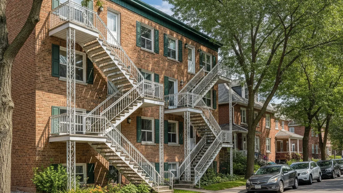 Brick multiplex triplex on the North Shore of Quebec representing an income property