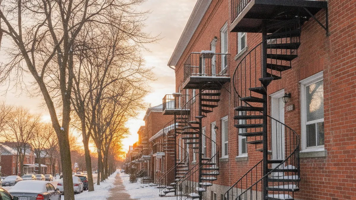 Extérieur et limites de terrain d'un plex sur la Rive-Nord