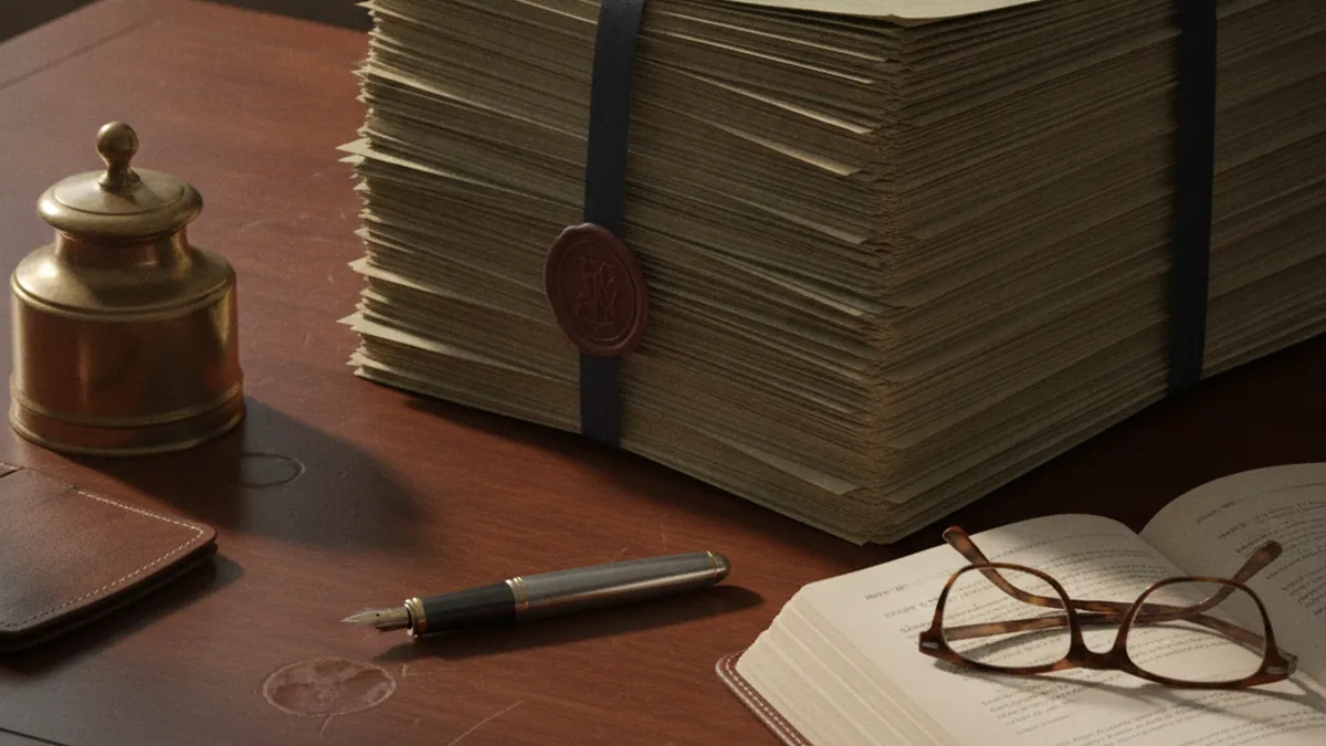 Notary's office with estate documents and a fountain pen illustrating sale pressure forcing concessions on an income property