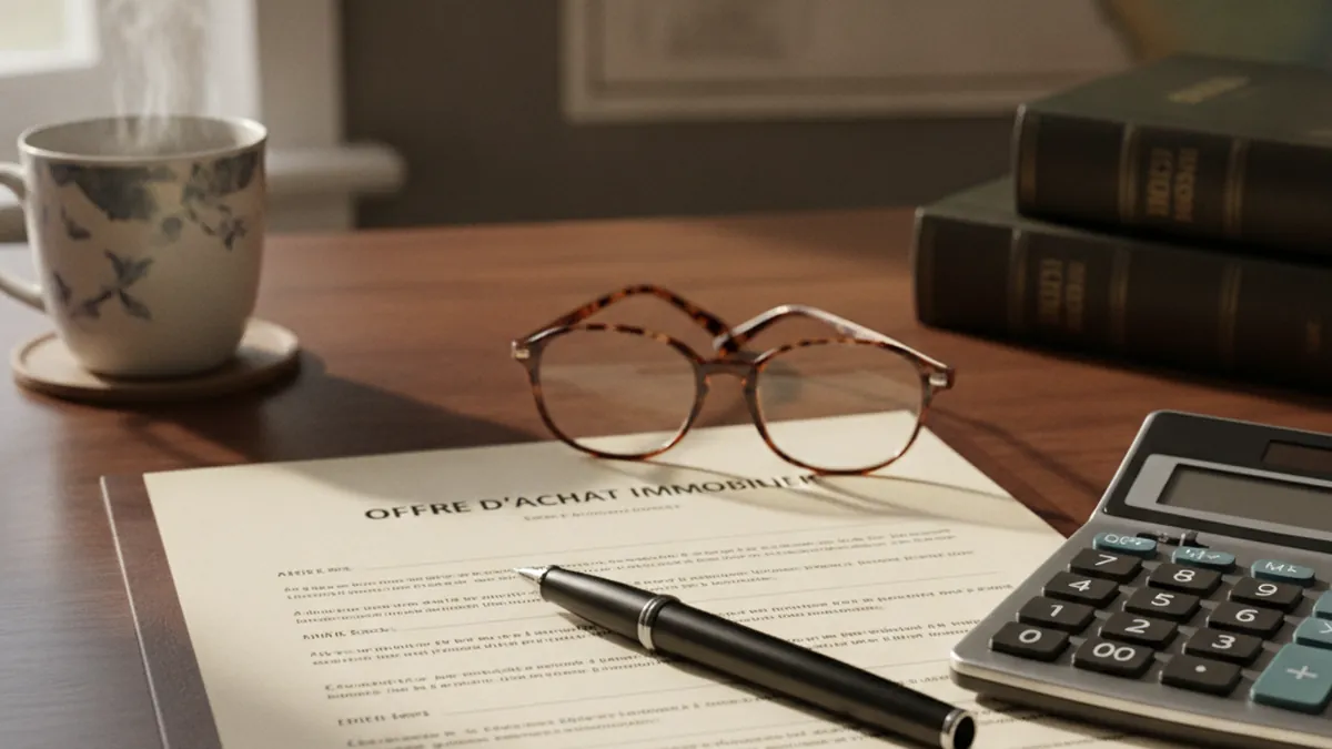 Desk with purchase offer documents, calculator, and pen for evaluating a direct multiplex buyer