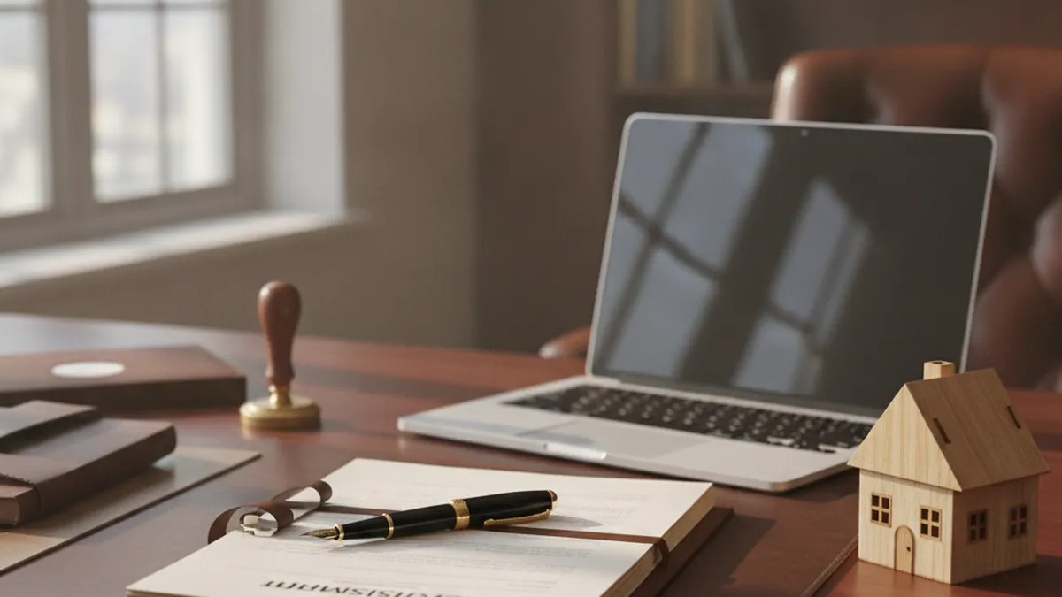 Investor signing at the notary to hold an income property through a corporation in Québec