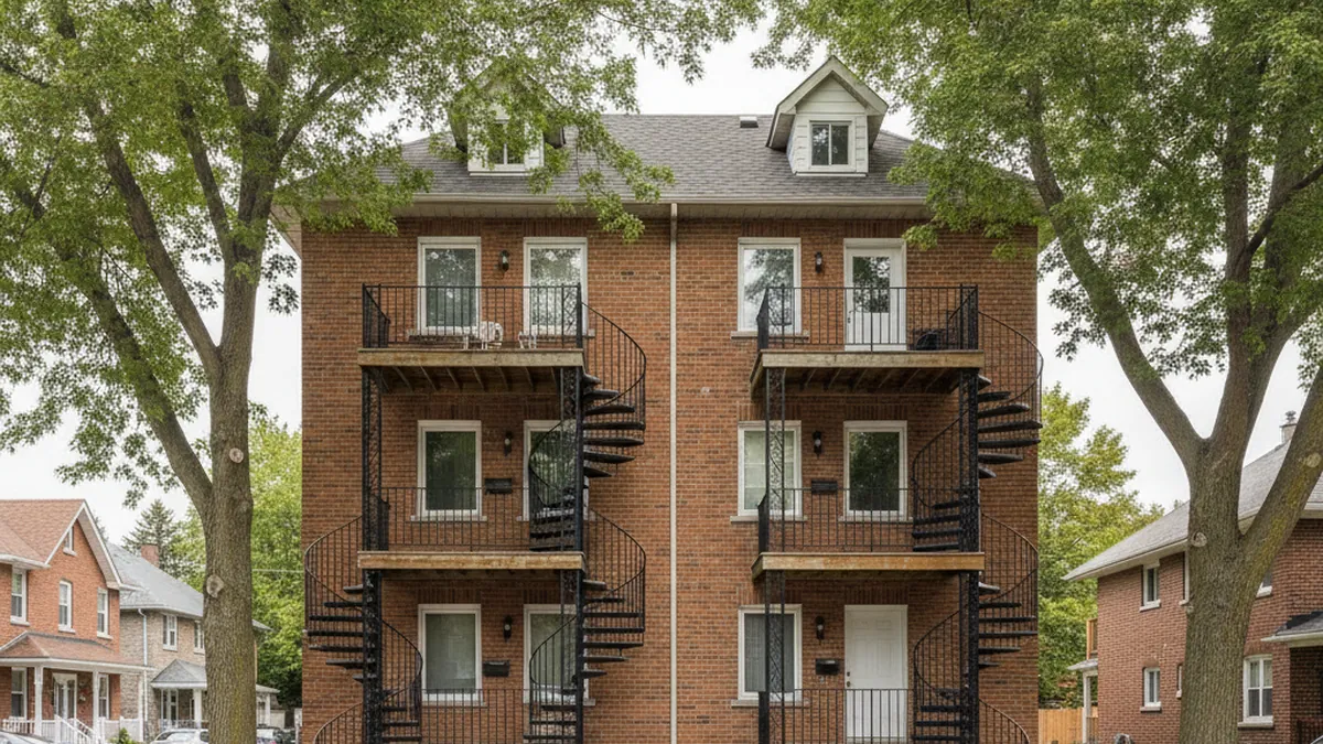 Brick triplex held between partners on Québec's North Shore, income property for sale in partnership