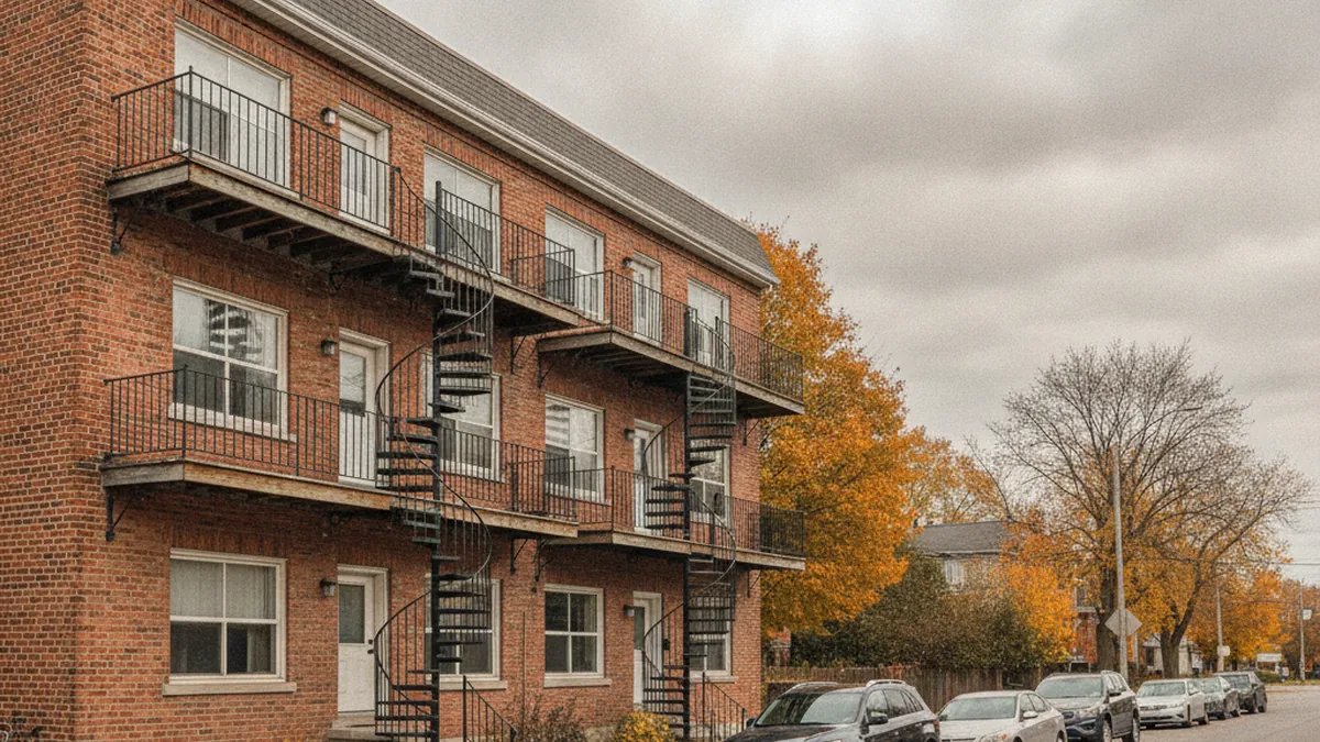 Brick triplex on the North Shore of Québec listed for sale during a job relocation, owner being transferred