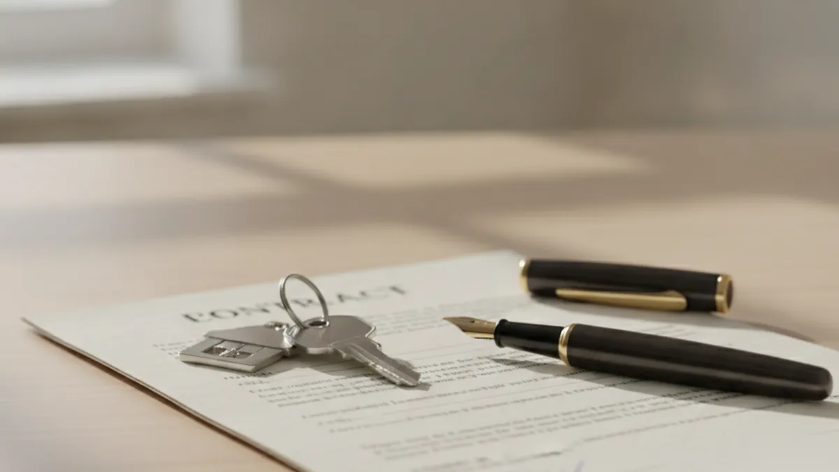Plex keys placed on a sale contract symbolizing the favourable window to sell on the North Shore