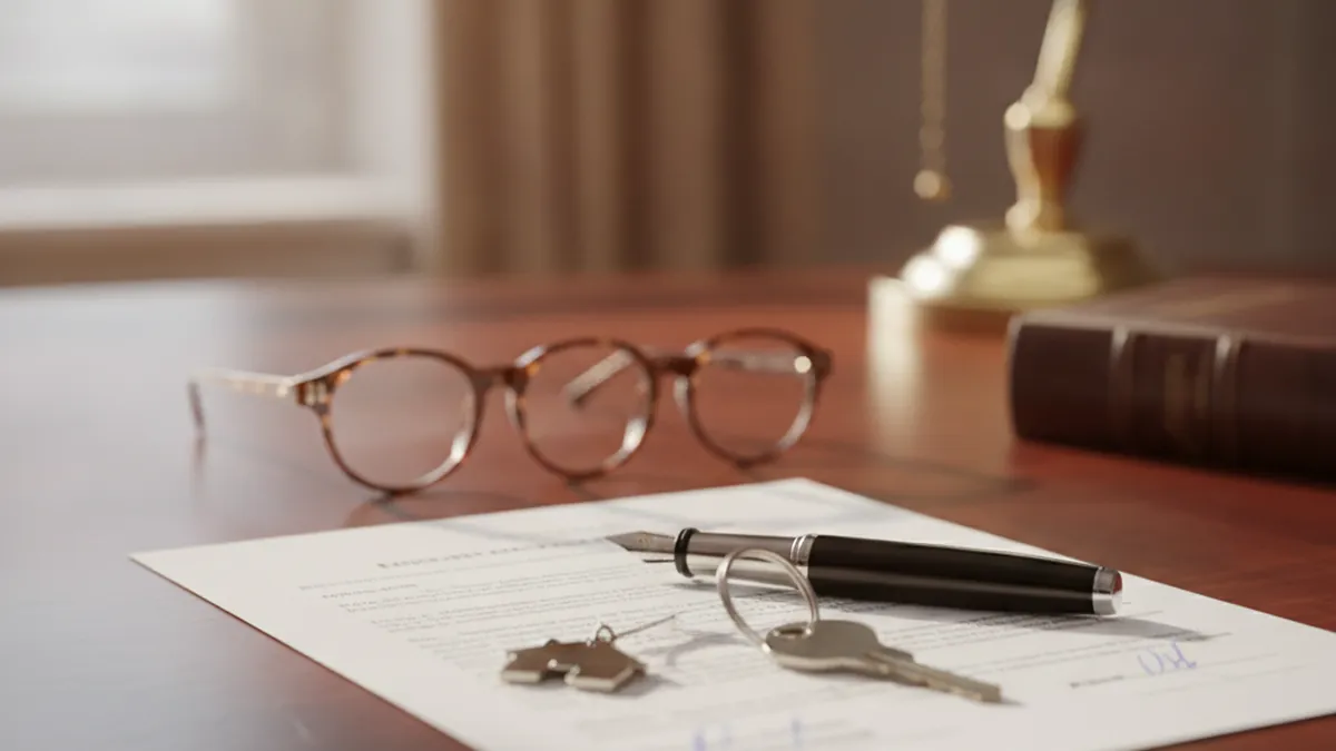 Notary closing of an income property sale in Mascouche with keys and deed of sale
