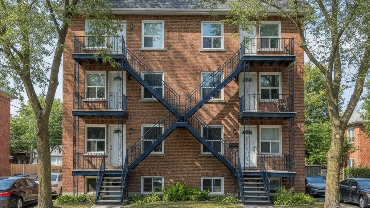 Exterior facade of a typical multiplex plex for FSBO sale on the North Shore of Québec