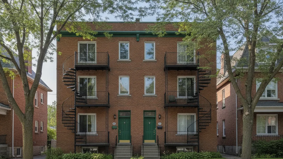 Exterior facade of a typical North Shore Quebec residential triplex representing an income property for sale